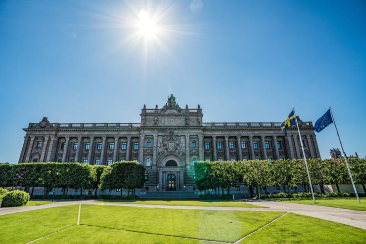 Riksdagshuset nära Sagerska palatset